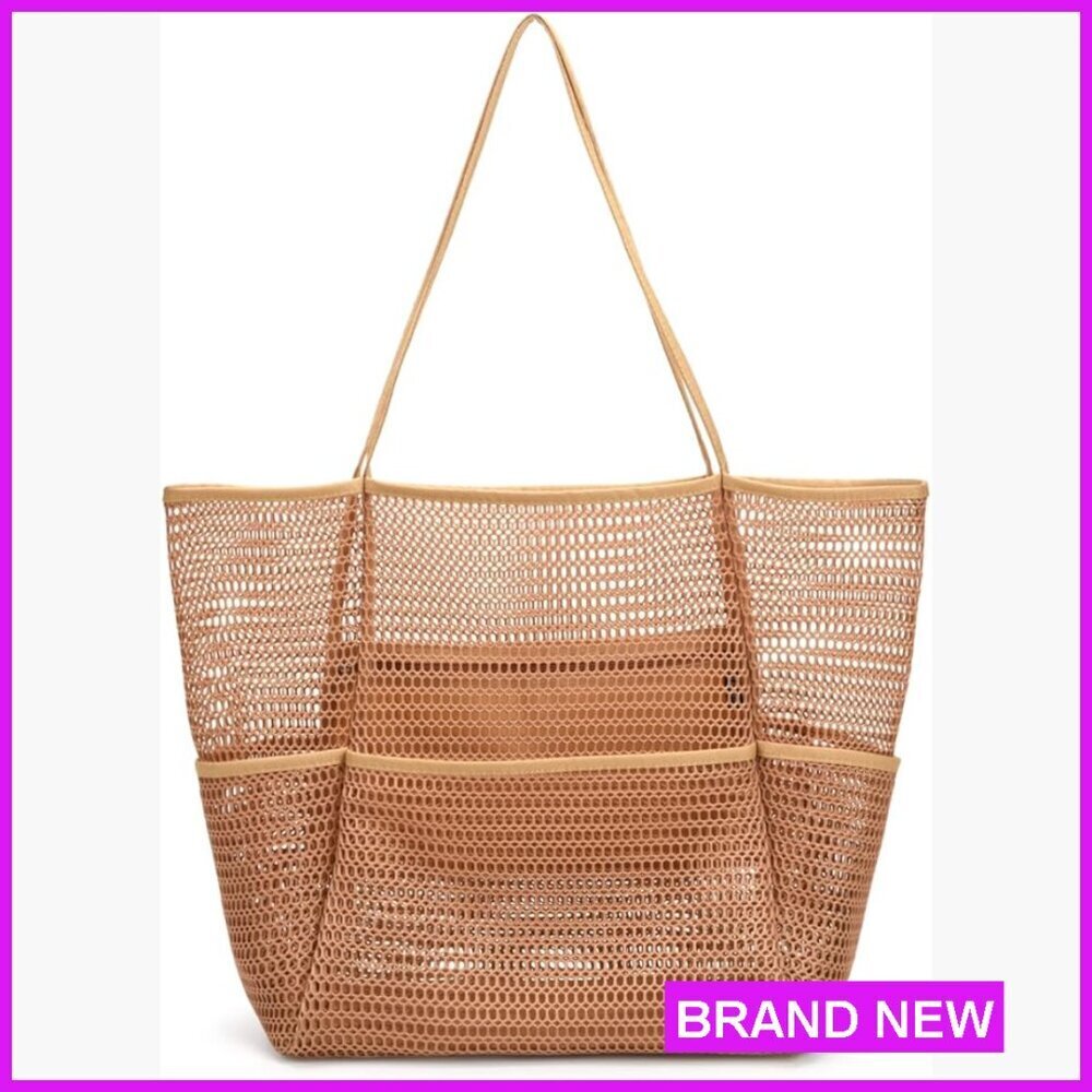 Mesh Tote Bag Large Capacity Water Resistant Travel Beach Pool Essentials